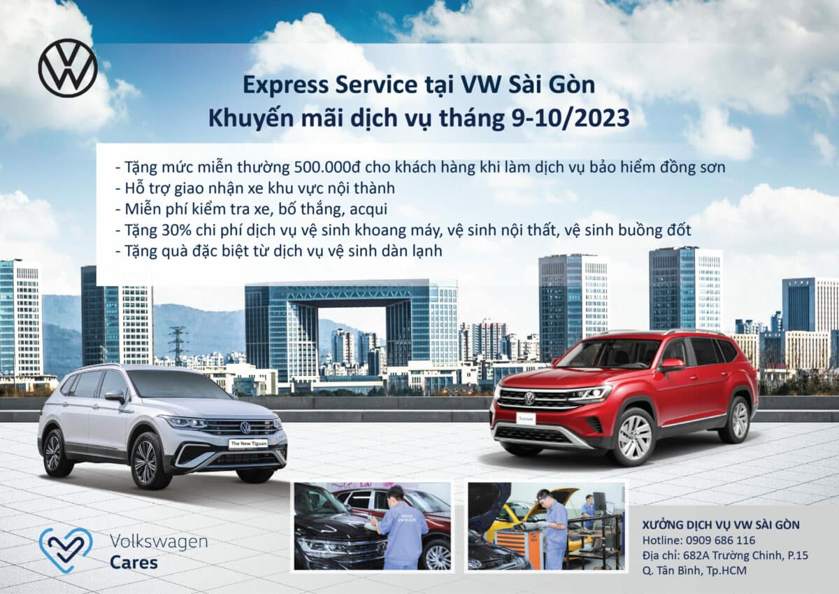 Ưu đãi dịch vụ độc quyền tại xưởng dịch vụ VW Sài Gòn !