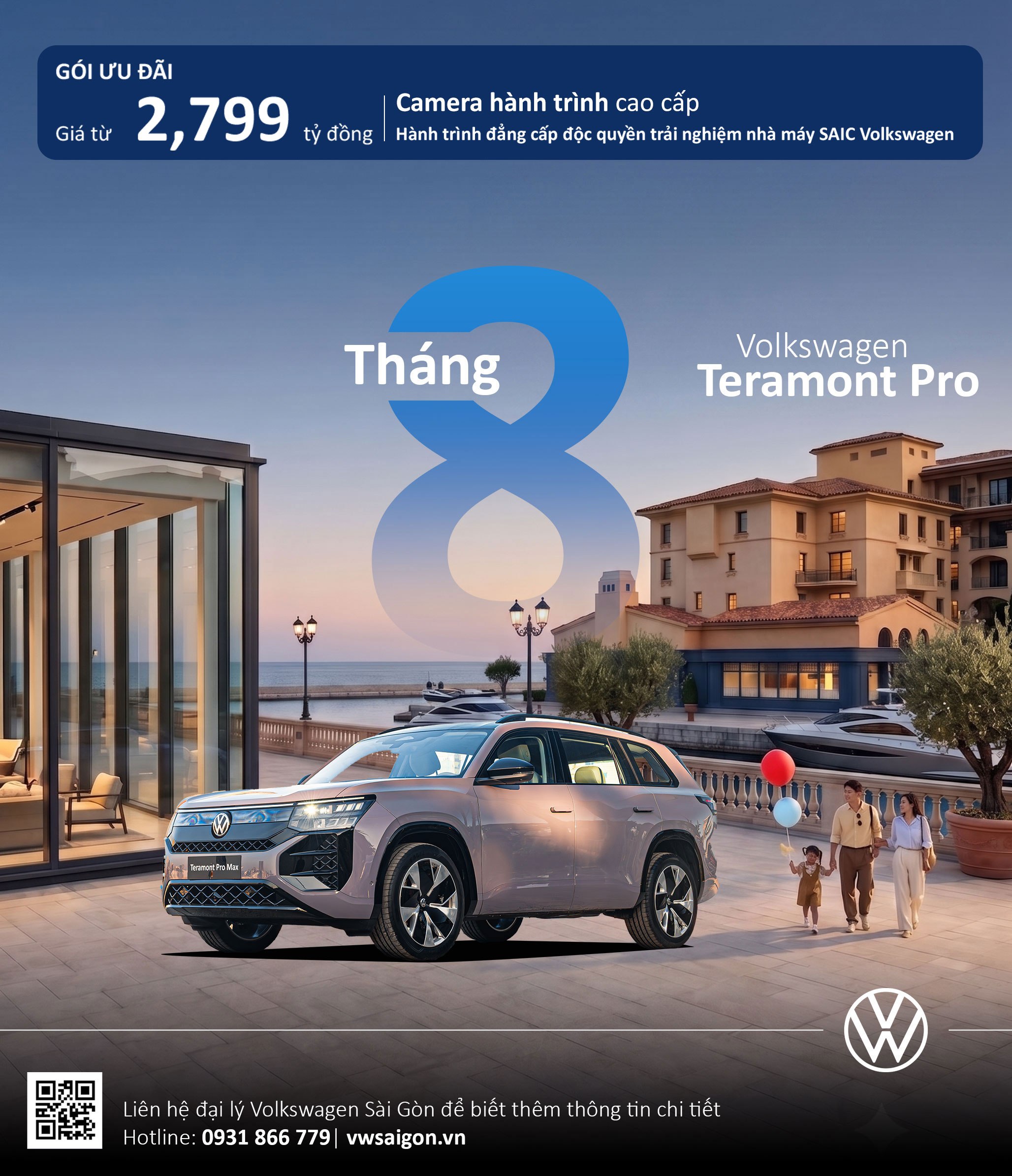 Giá xe Volkswagen Teramont Pro và ưu đãi tháng 8 