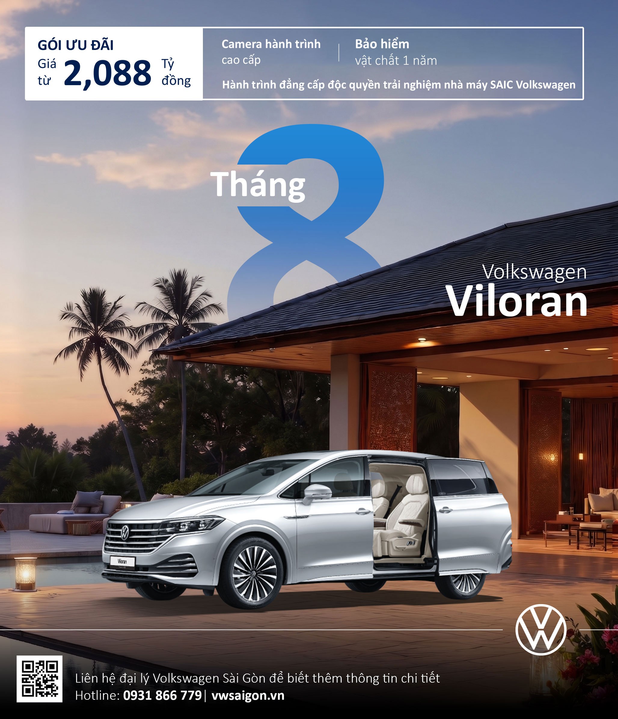 Giá xe Volkswagen Viloran và ưu đãi tháng 8 