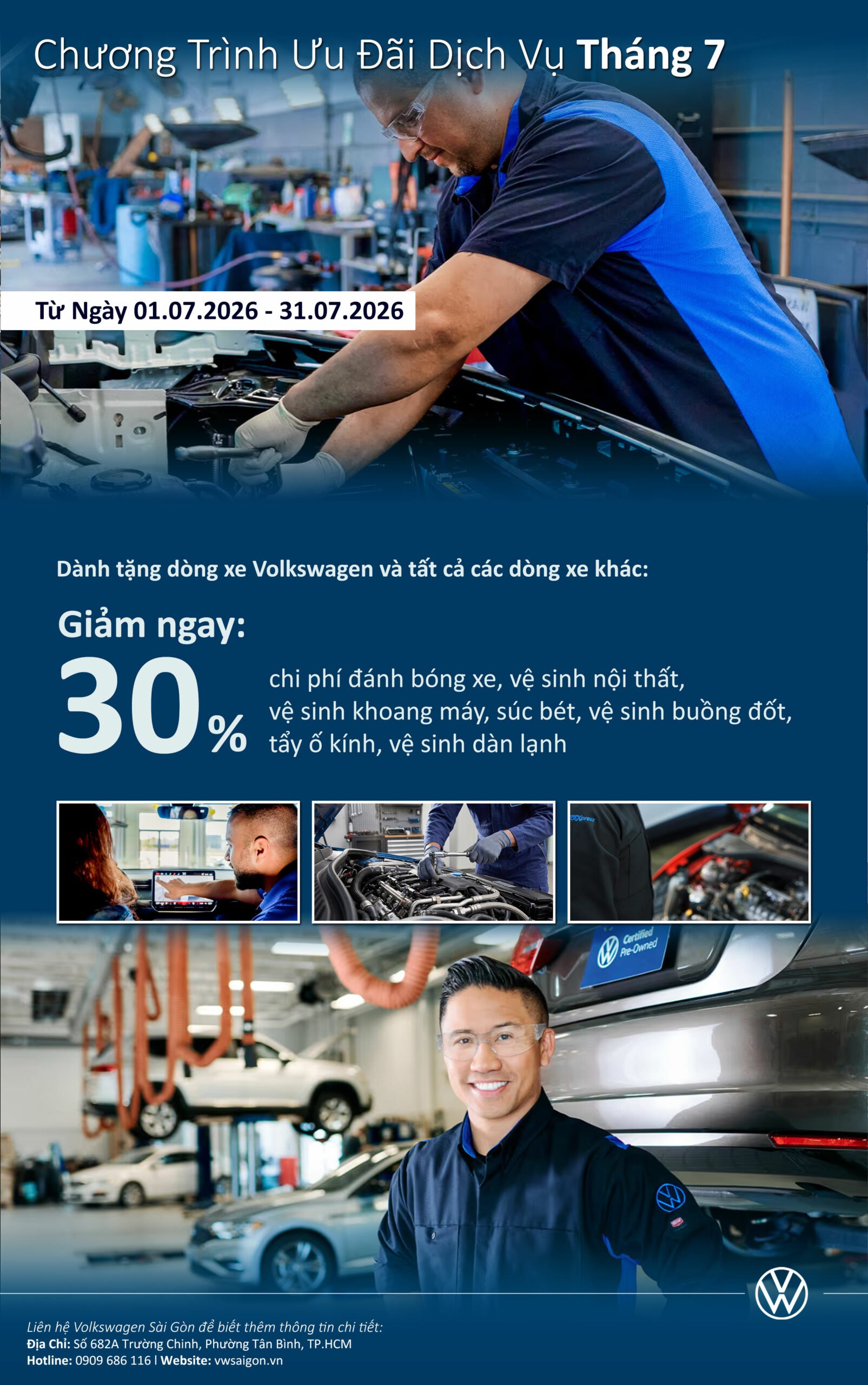 Khuyến Mãi Dịch Vụ Tháng 7 Tại Volkswagen Sài Gòn Khuyến mãi dịch vụ chăm sóc xe