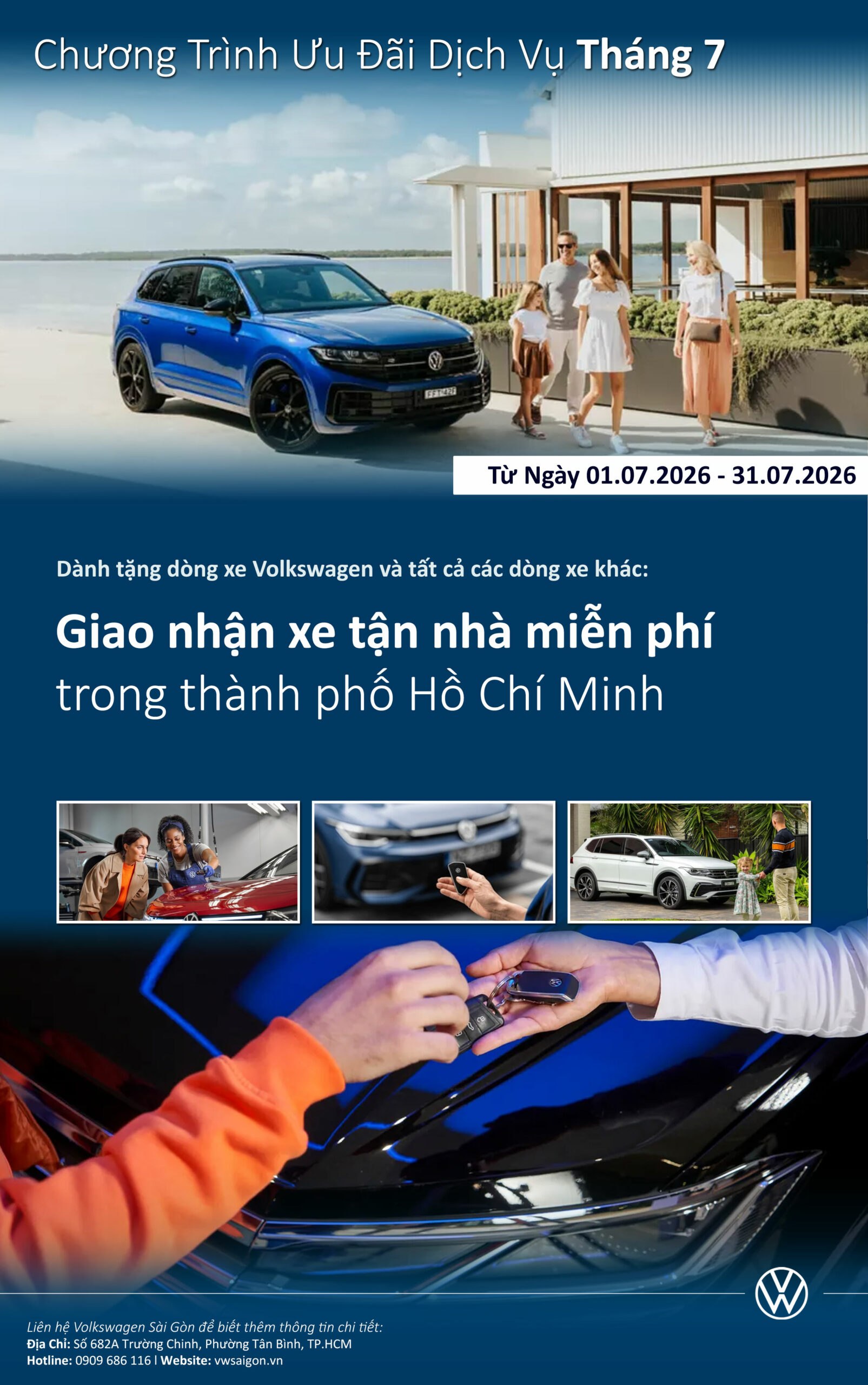 Khuyến Mãi Dịch Vụ Tháng 7 Tại Volkswagen Sài Gòn Giao xe tận nhà miễn phí
