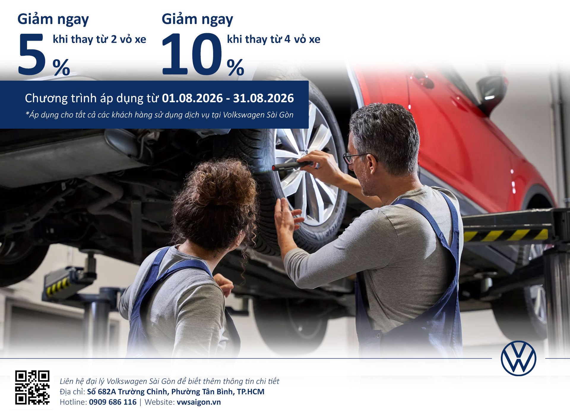 Khuyến Mãi Dịch Vụ Tháng 8 Tại Volkswagen Sài Gòn Ưu đãi khi thay vỏ xe