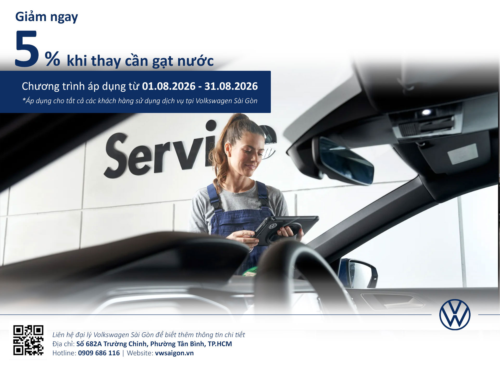 Khuyến Mãi Dịch Vụ Tháng 8 Tại Volkswagen Sài Gòn Ưu đãi khi thay cần gạt nước