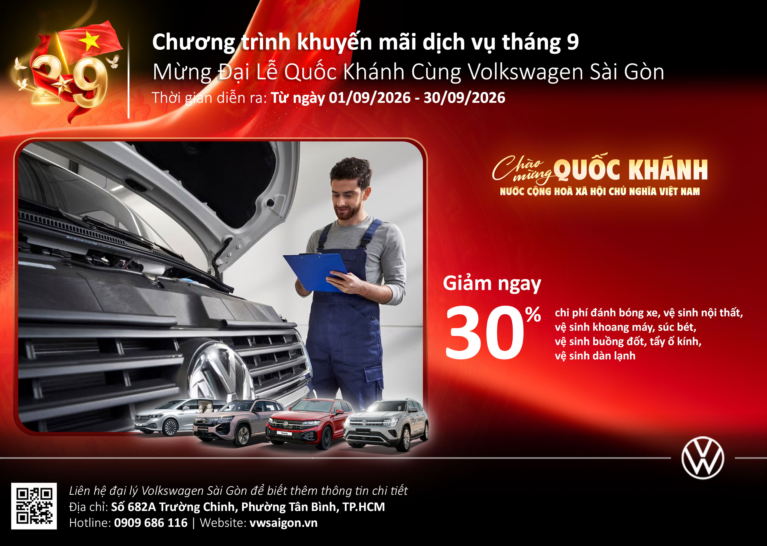 Ưu đãi dịch vụ Volkswagen Sài Gòn tháng 9/2026 - VW Sài Gòn