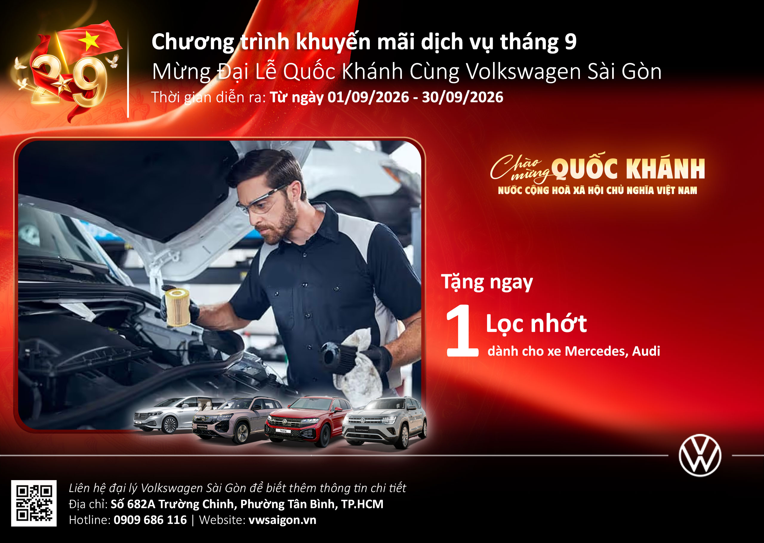 Ưu đãi dịch vụ Volkswagen Sài Gòn tháng 9/2026 - VW Sài Gòn
